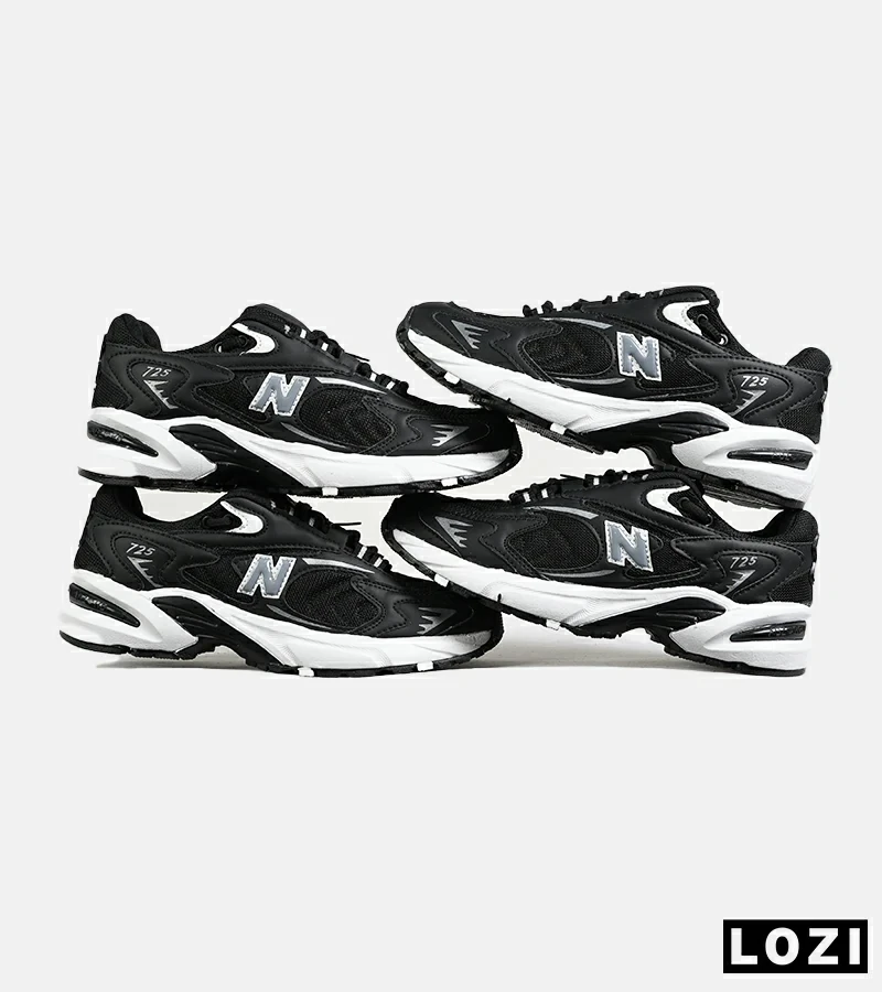 کفش کتانی مردانه و زنانه مشکی سفید NEW BALANCE 725 مدل 7268