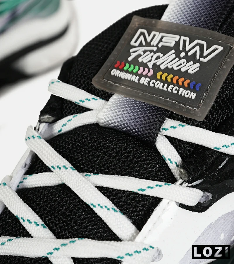 کفش کتانی سفید مشکی سبز Saucony Axon 3 مدل 7401