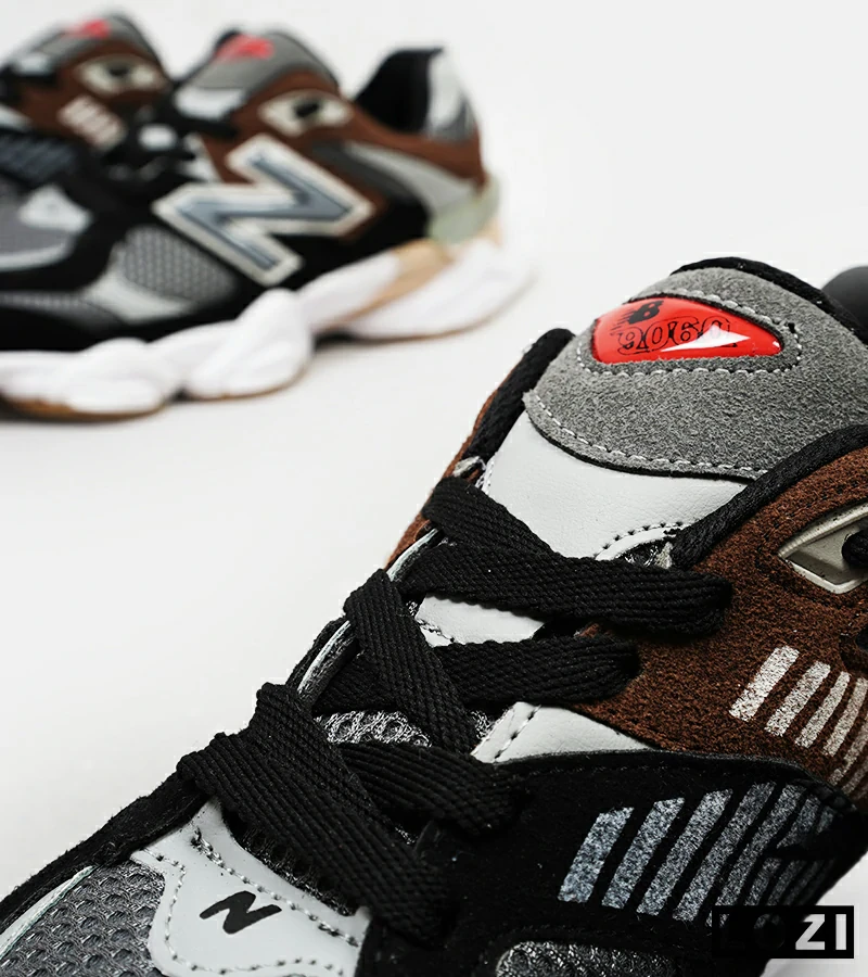 کفش کتانی مردانه و زنانه مشکی طوسی قهوه ای NEW BALANCE 9060 مدل 4973