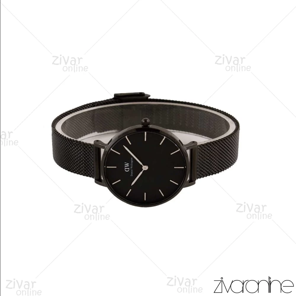 ساعت دنیل ولینگتون زنانه مشکی بند حصیری مدیوم 104716