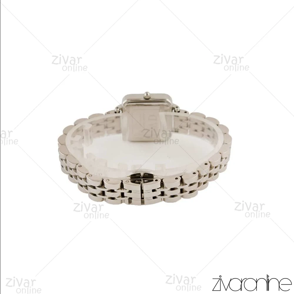 ساعت دنیل ولینگتون زنانه مربعی نقره ای صفحه مشکی خطی 104475